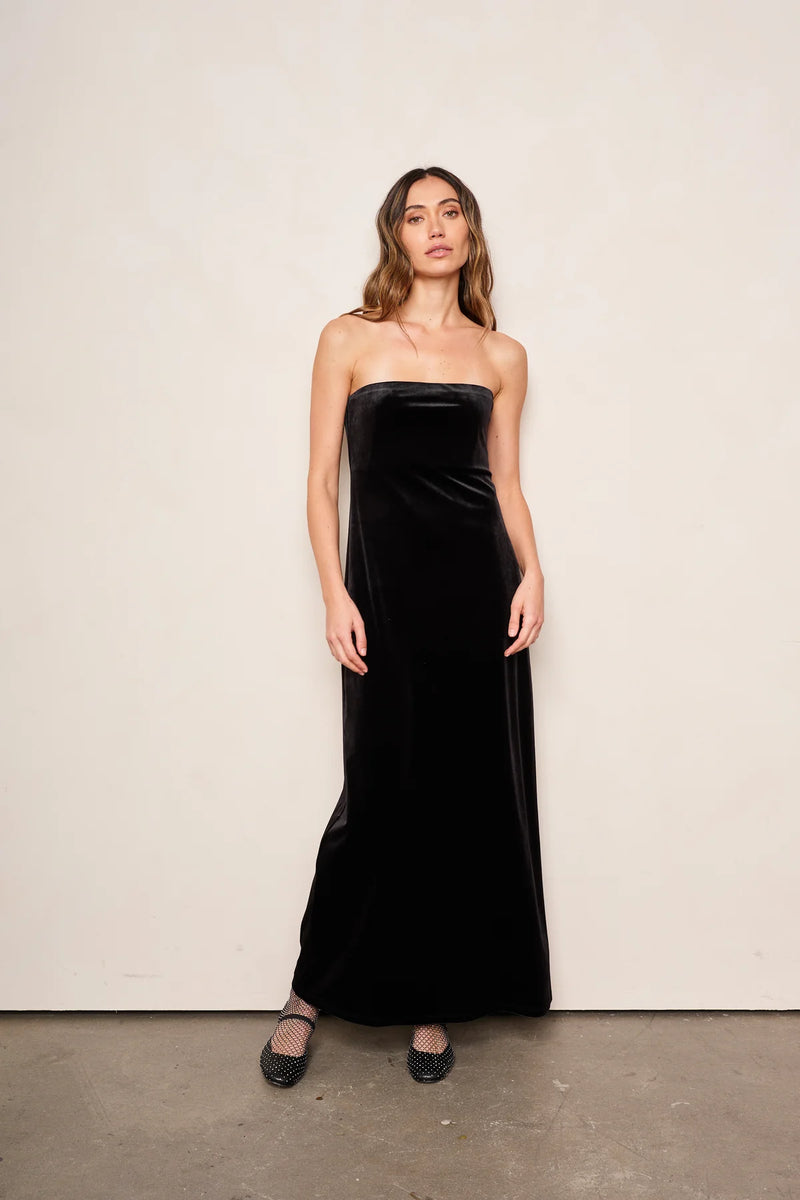 ANDRESD アンドレスド drape velour dress BLACK dRA Adeline Dress – The Spot Boutique
