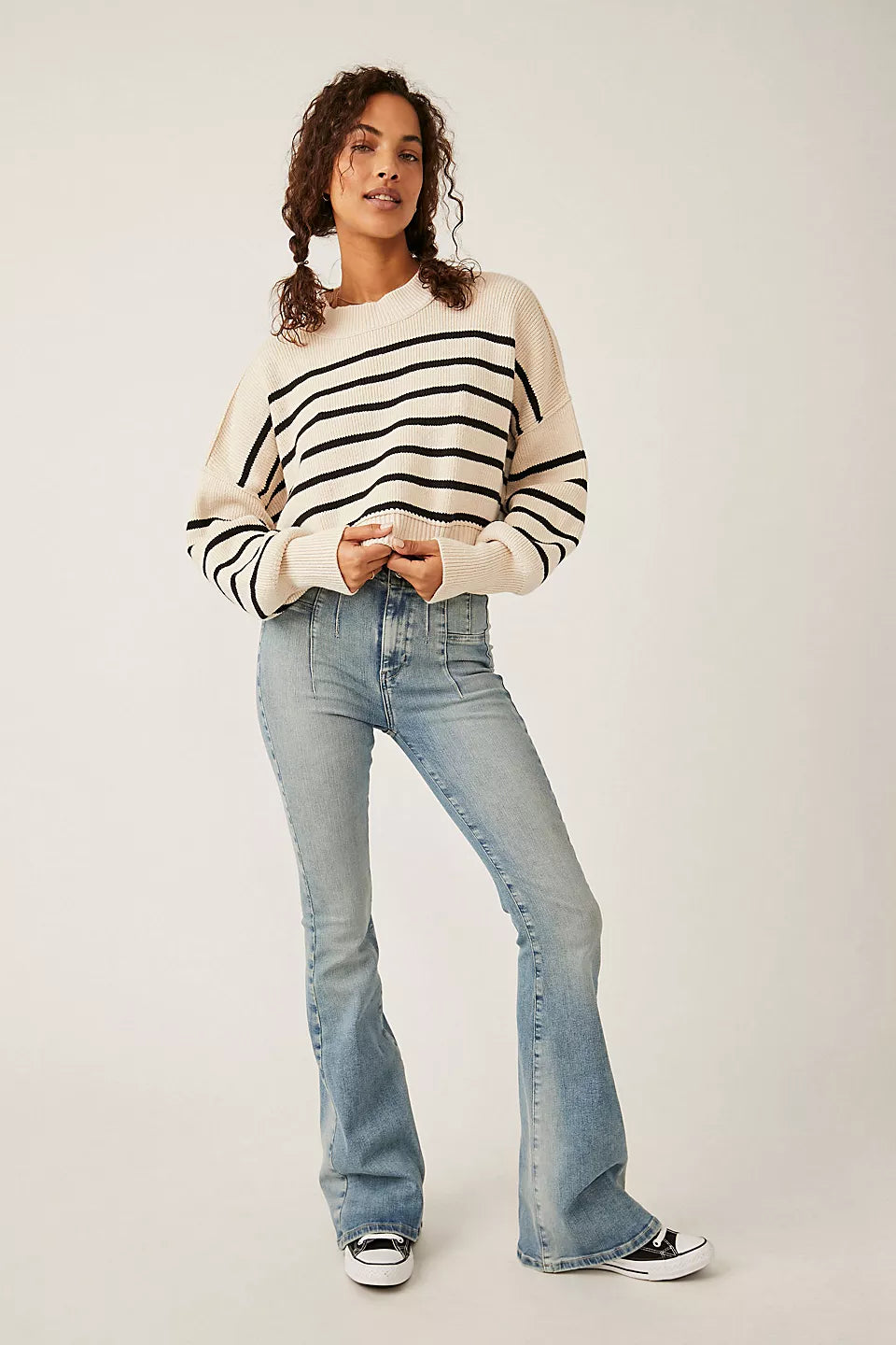 Free People Easy Street Stripe Crop Pullover