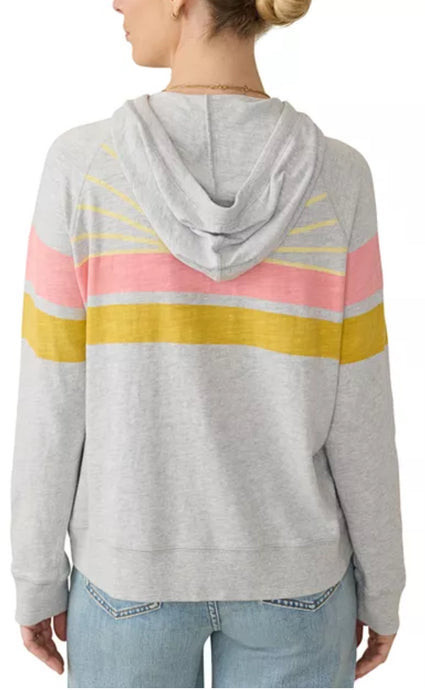 Faherty Women’s Sunwashed Slub Hoodie with Stripes