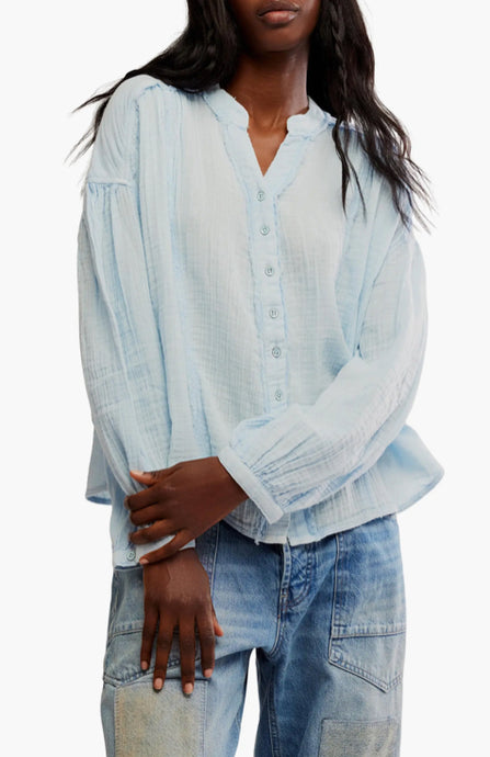 Valley Cotton Doublecloth Button-Up Shirt