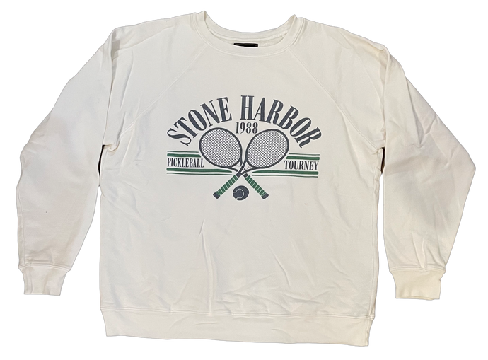 Stone Harbor Retro Brand Pickle Ball Crewneck