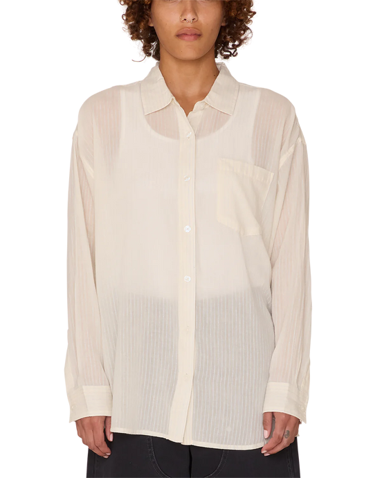 Obey Women’s Blythe Sheer Stripe Shirt