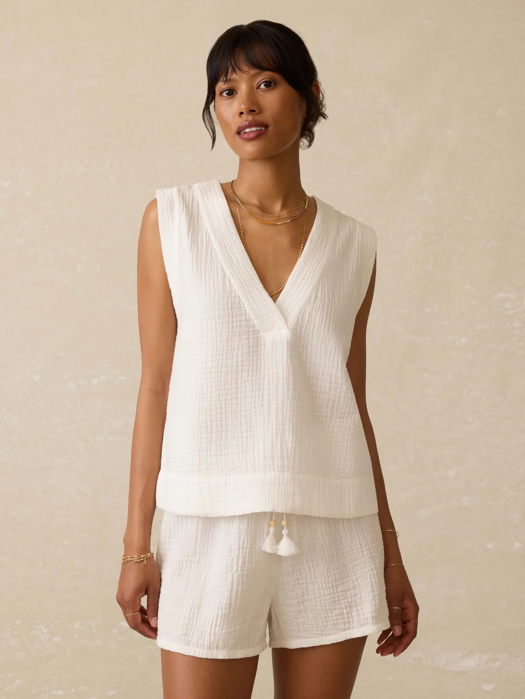 Faherty Women’s Dune Cotton Gauze Sleeveless Popover