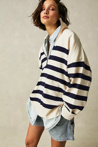 Free People Coastal Stripe Pullover