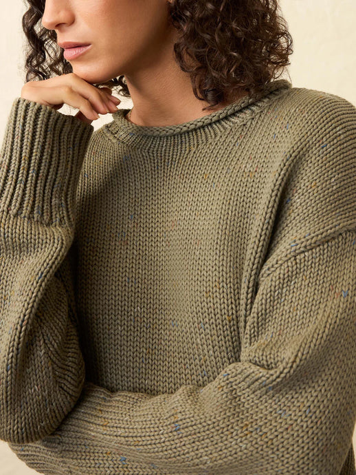 Faherty Women’s Sunwashed Cotton Roll Neck Sweater