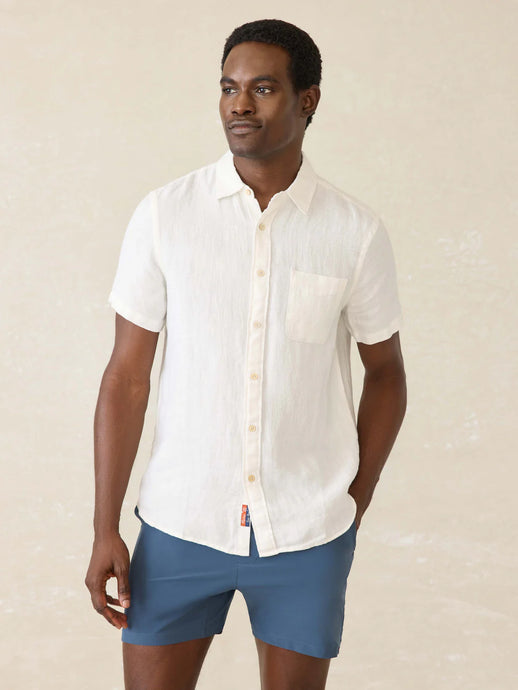 Faherty Men’s SS Palma Linen Shirt