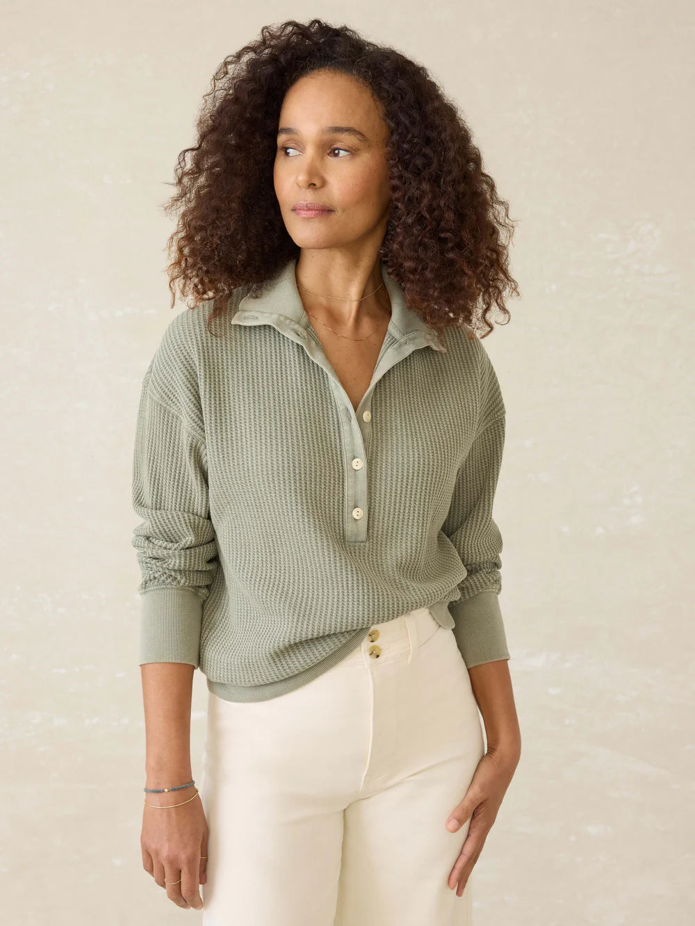 Faherty Women’s Après Waffle Henley