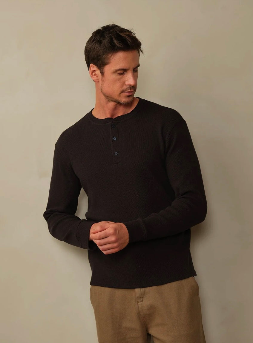 Road to Nowhere Cotton Waffle Henley