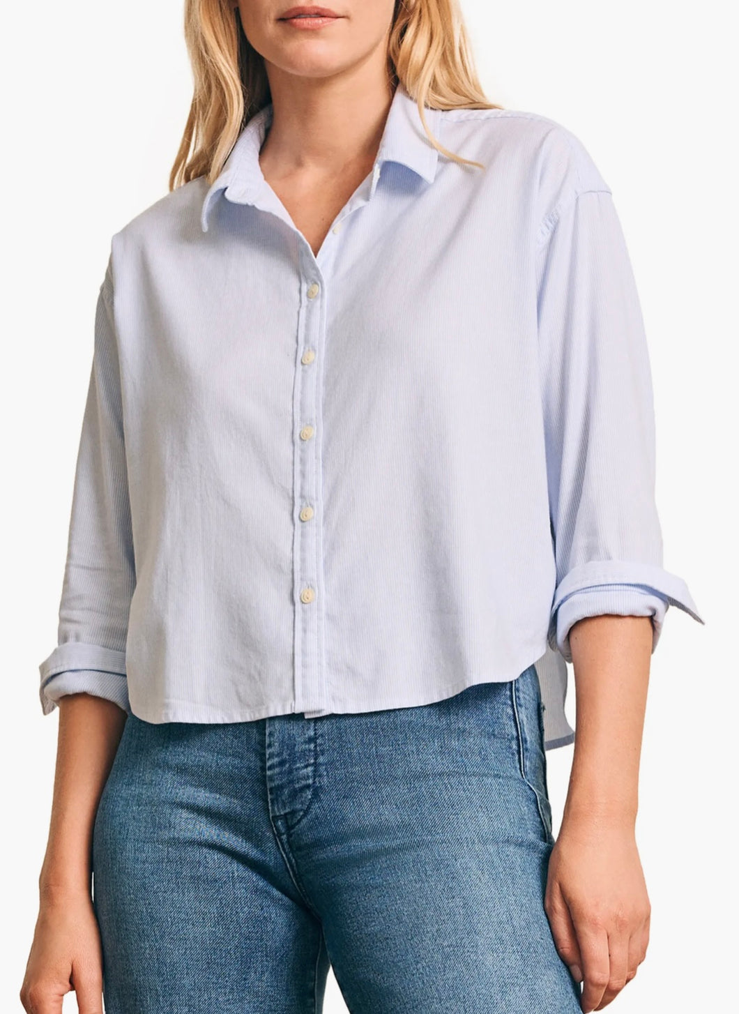 Faherty Women’s Stretch Oxford Cropped Shirt
