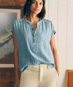 Faherty Dream Cotton Gauze Top