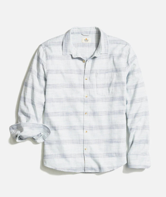 Marine Layer Men’s Classic Stretch Selvage Stripe Shirt L/S