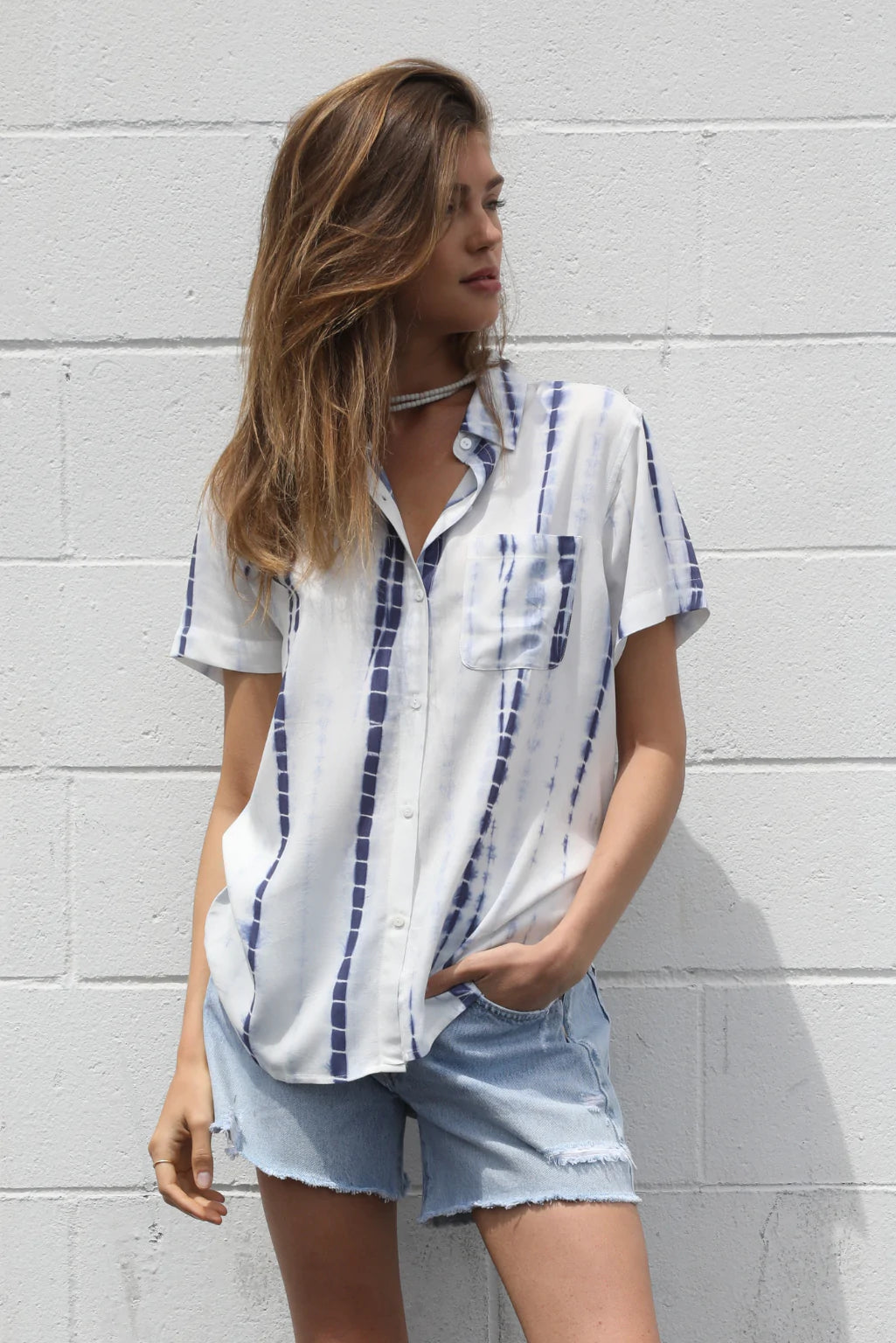 Dylan Hand-Dyed Roll Short Sleeve Button-Up