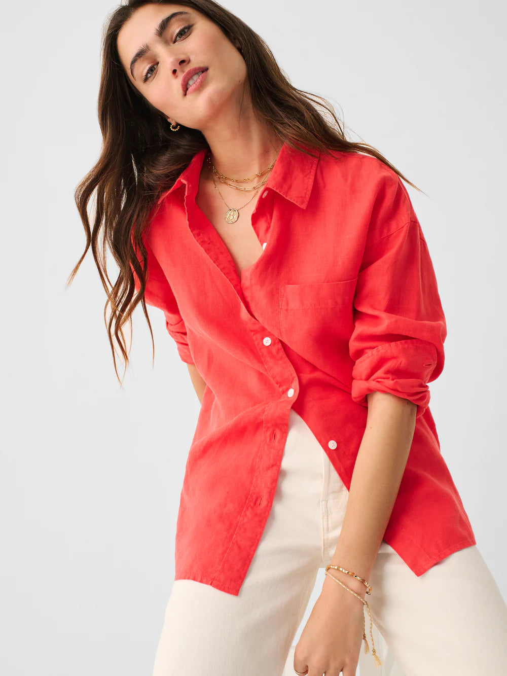 Faherty Women's Linen Laguna Relaxed Shirt